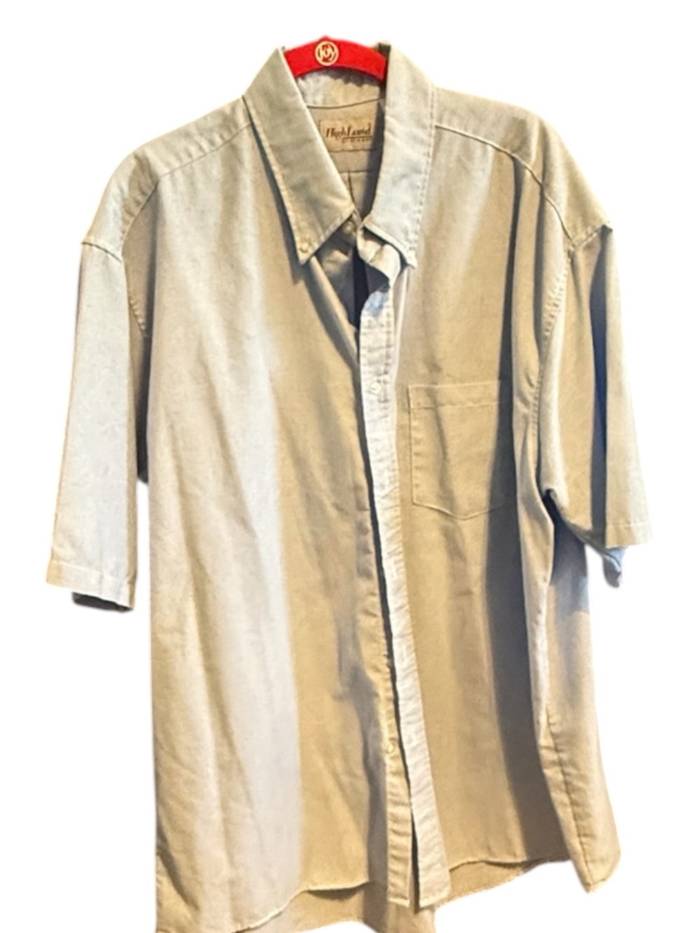 Casual Short-Sleeve Dress Shirt - Beige